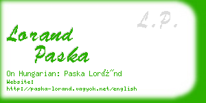 lorand paska business card